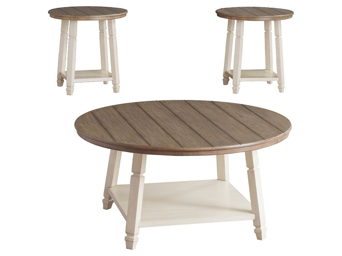 Bolanbrook - Occasional Table Set (Set of 3) - White / Brown / Beige