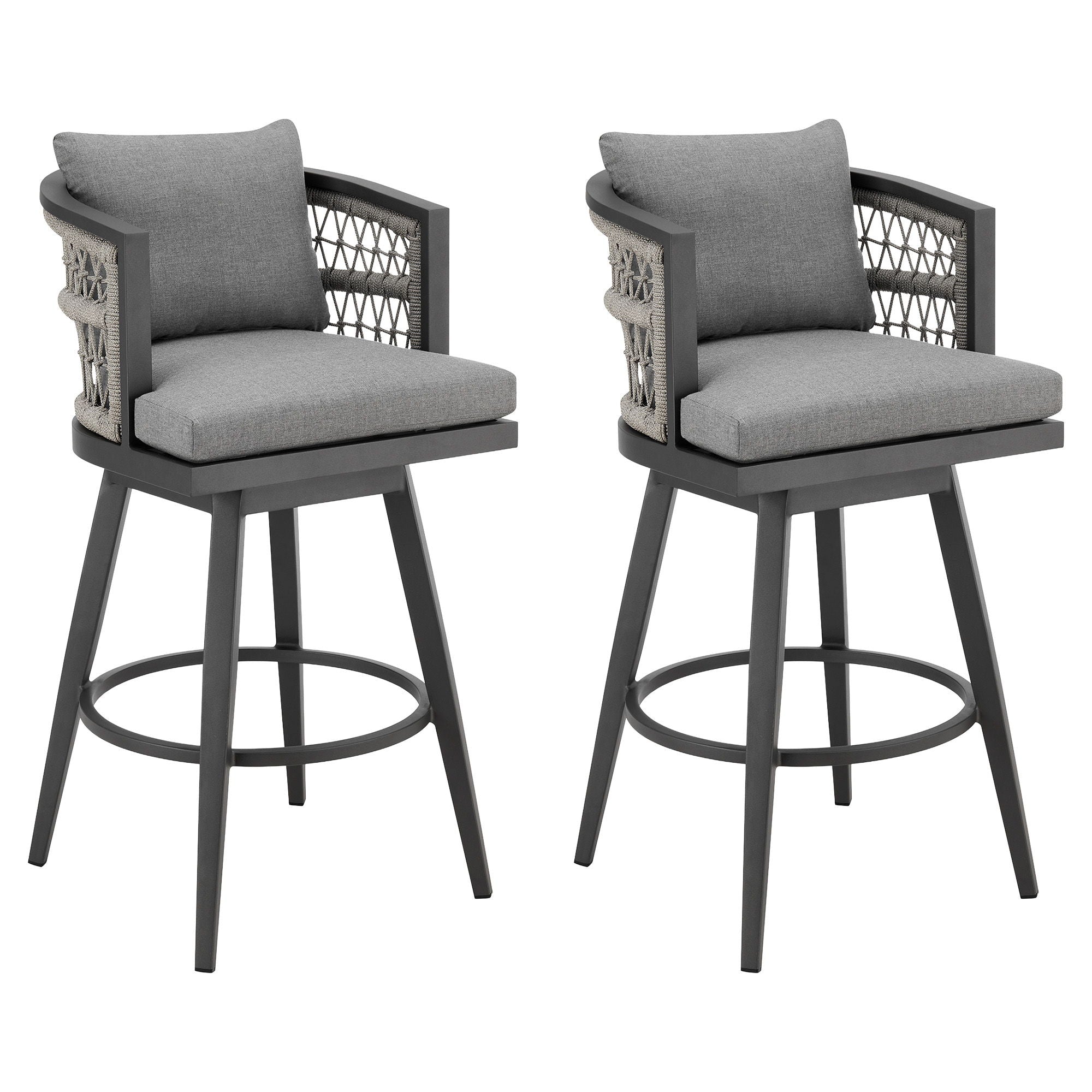 Zella - Outdoor Patio Swivel Bar Stool Set