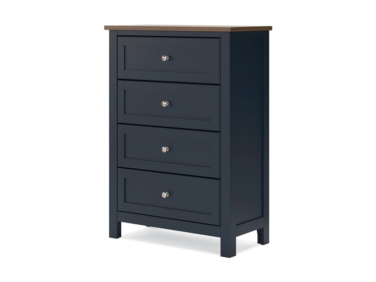 Landocken - Four Drawer Chest - Brown / Blue