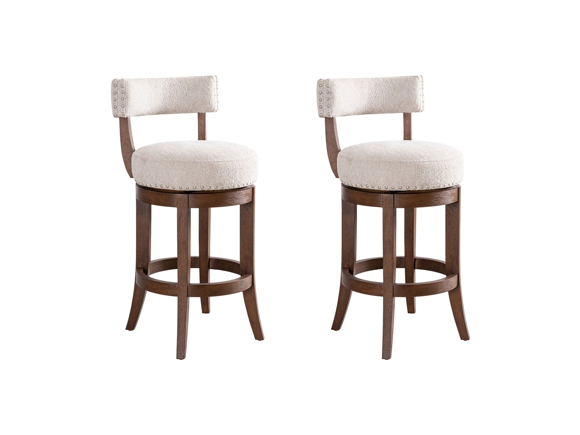 Mystic - Solid Wood Upholstered 26" Counter Height Swivel Barstool
