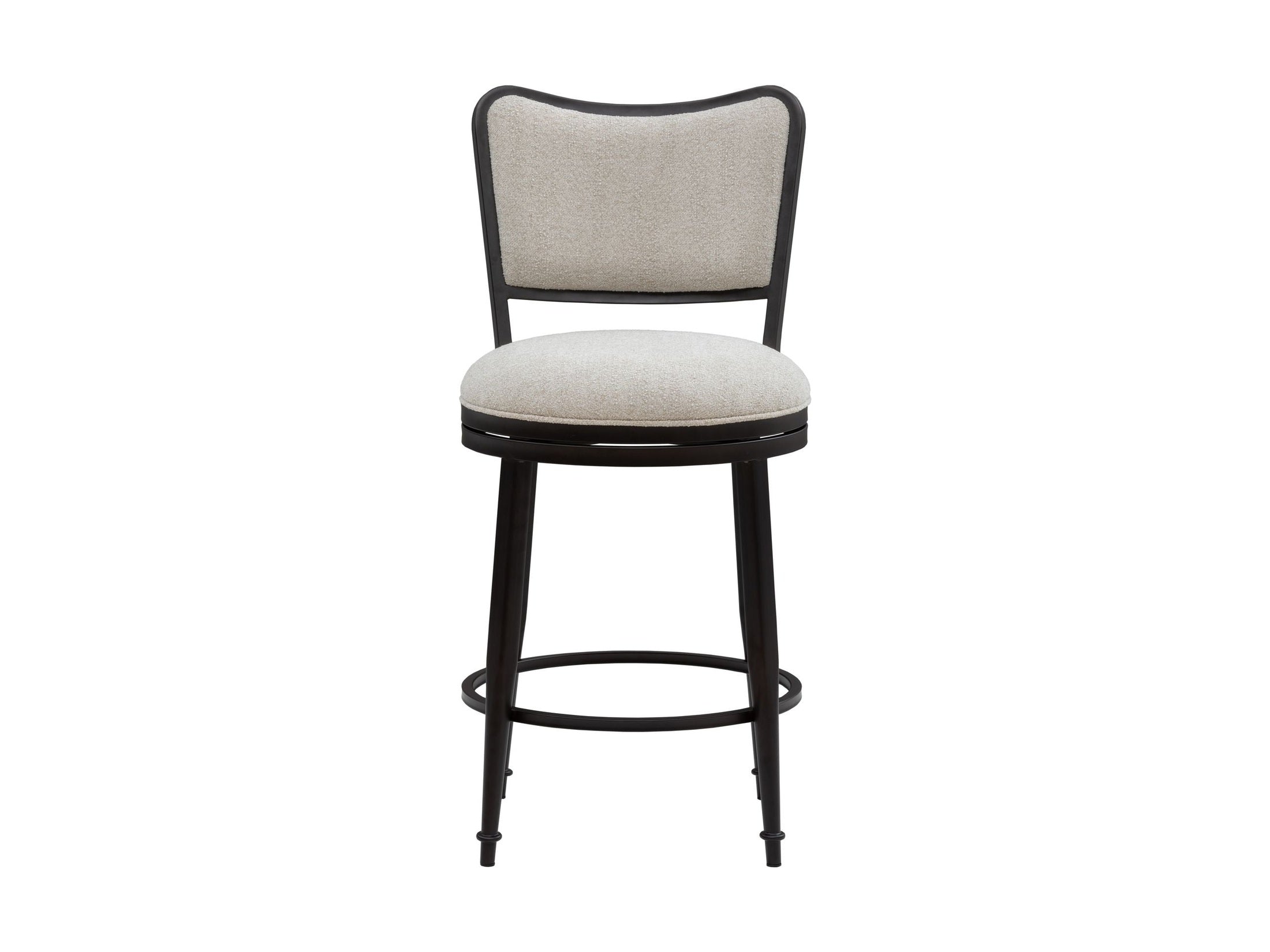 Baxter - Steel Frame Fabric Upholstered Swivel Counter Height Barstool