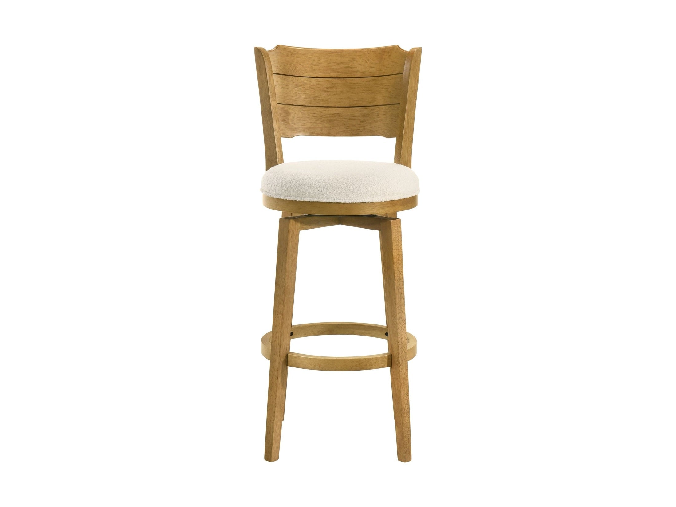 Winsley - Coastal Modern Swivel Wood Bar Height Kitchen Bar Stool