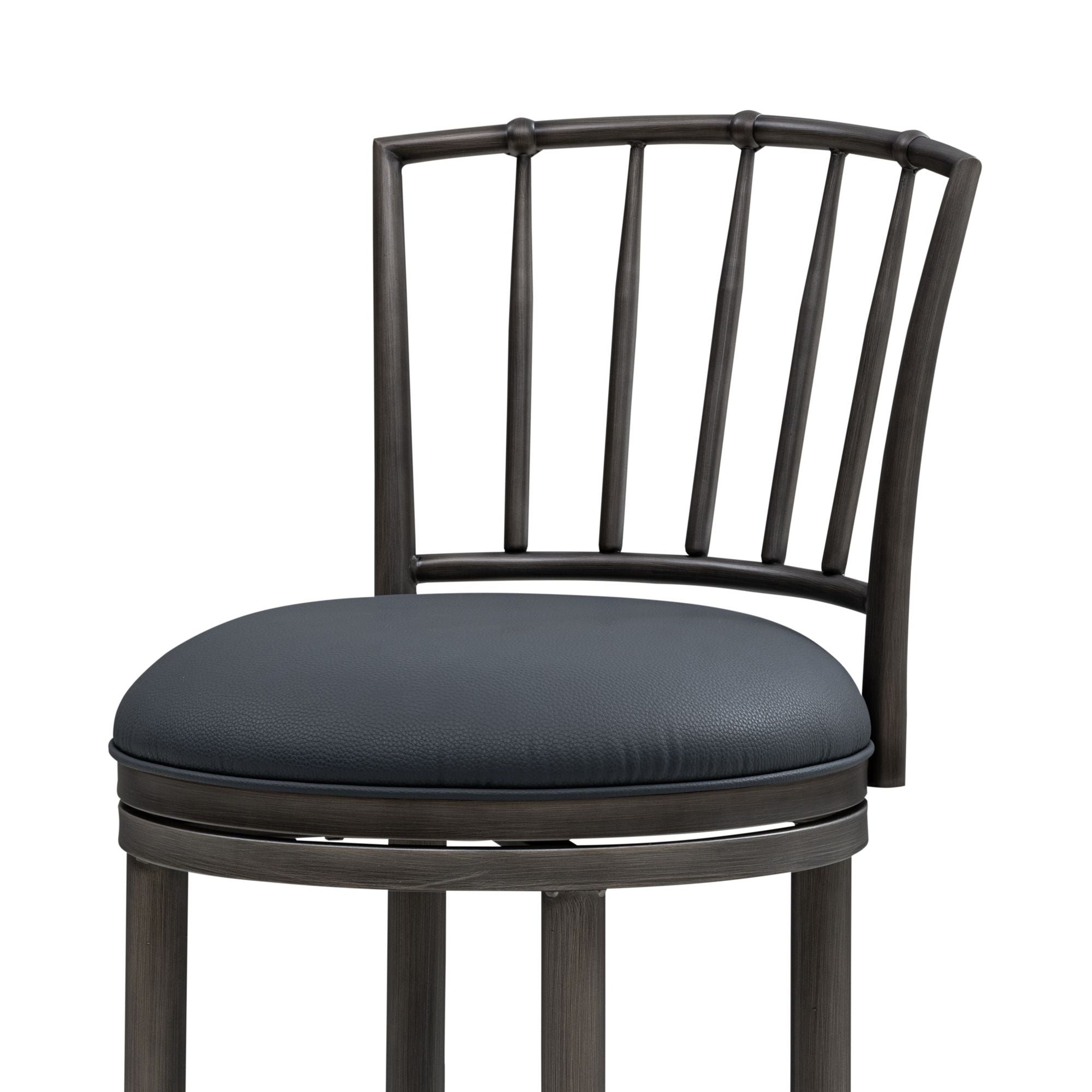 Vince - Commercial Grade Steel Frame Faux Leather Upholstered Swivel Counter Height Barstool