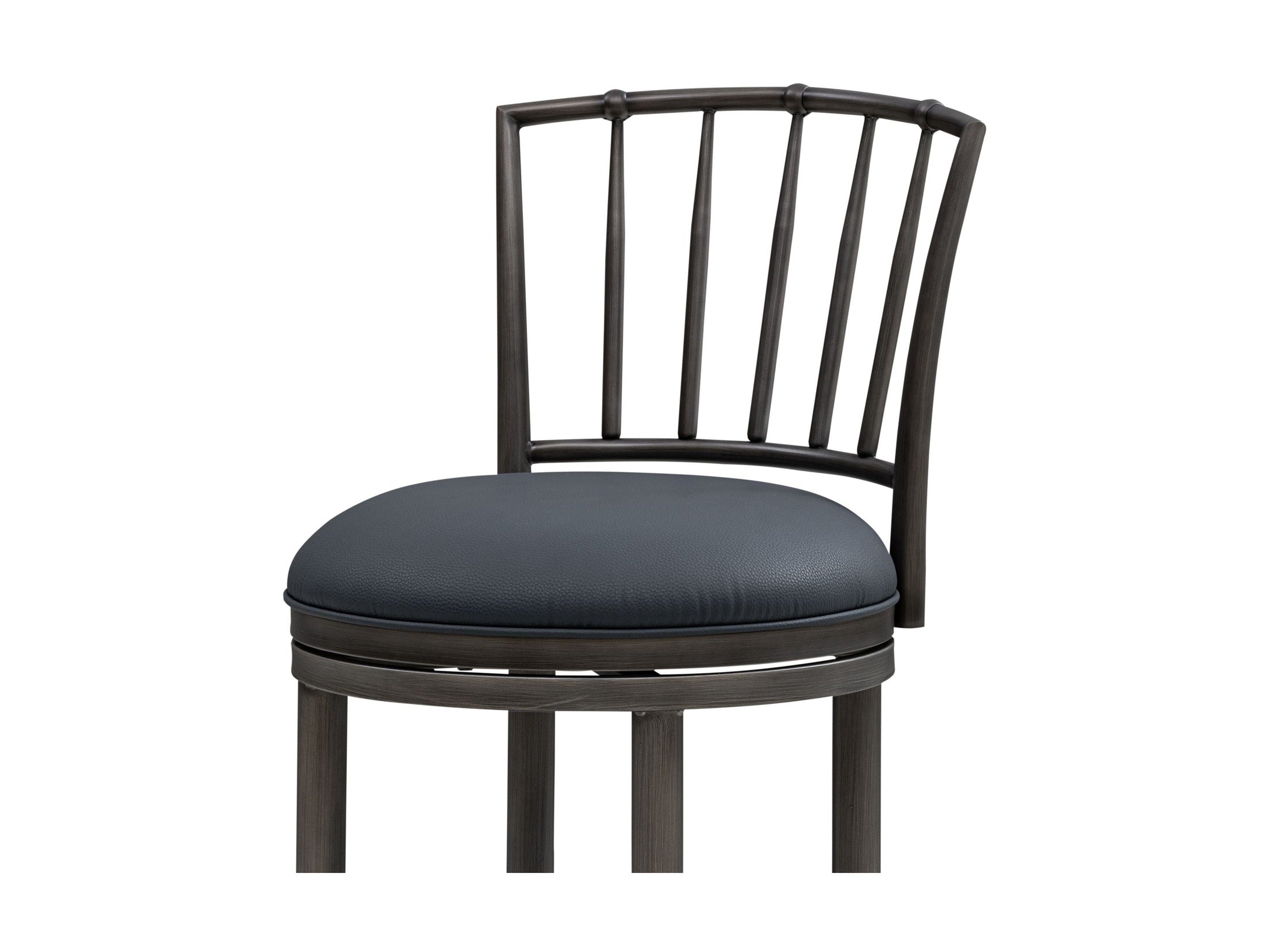 Vince - Commercial Grade Steel Frame Faux Leather Upholstered Swivel Counter Height Barstool