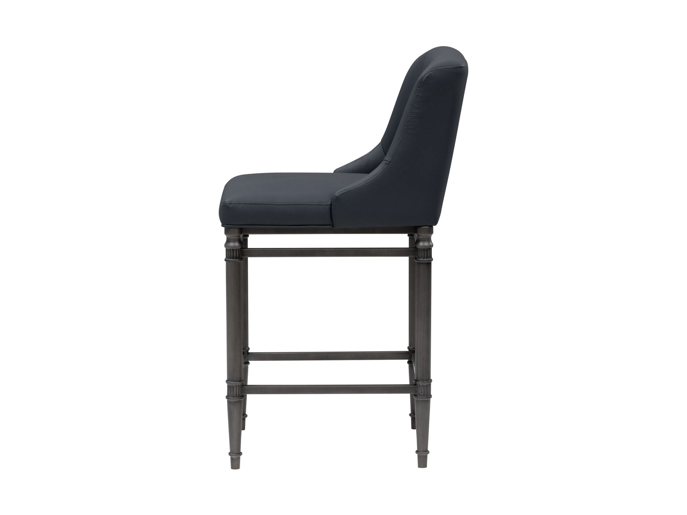 Marvin - Steel Frame Faux Leather Upholstered Counter Height Barstool