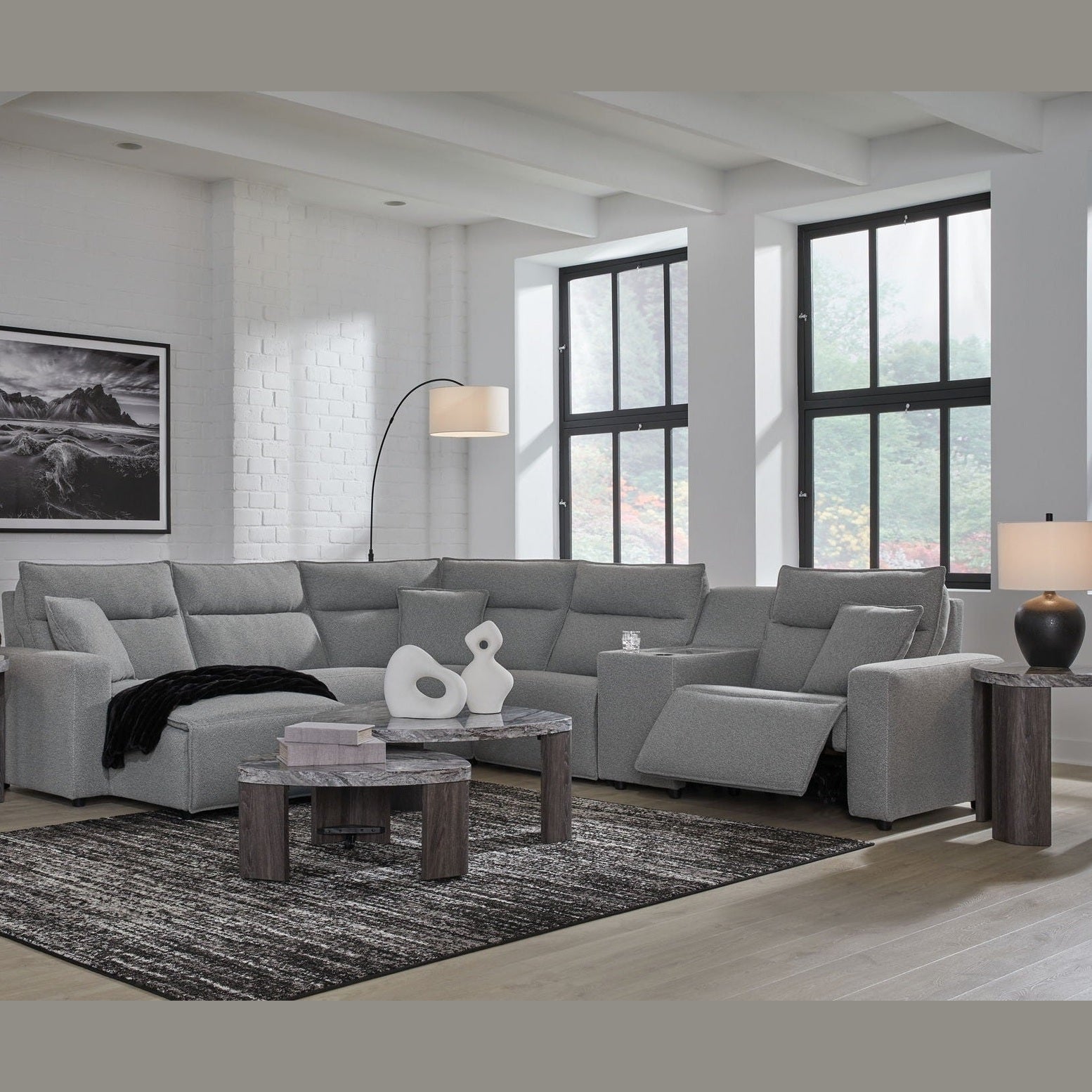 Modmax II - Reclining Sectional - Salt And Pepper