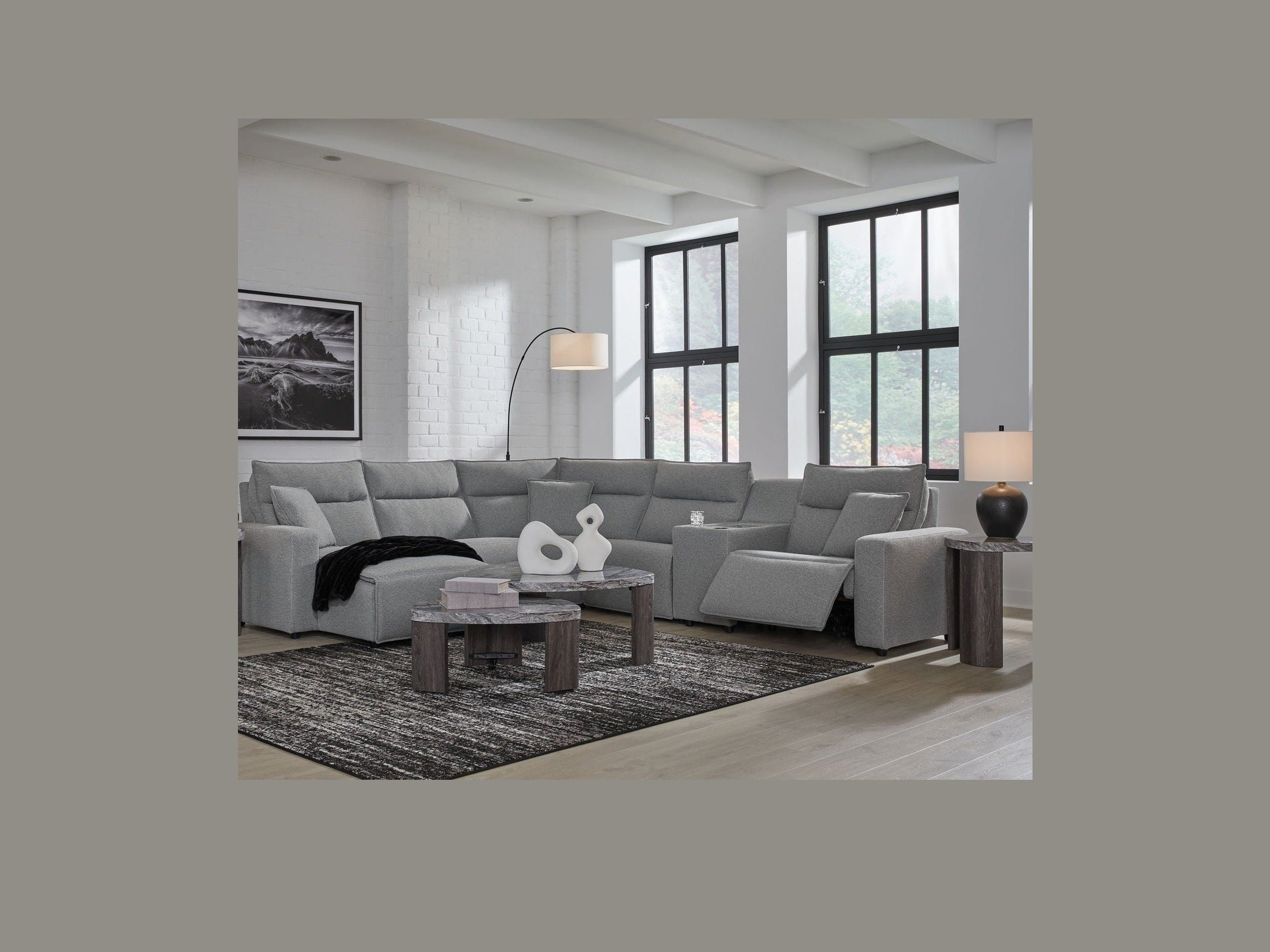 Modmax II - Reclining Sectional - Salt And Pepper
