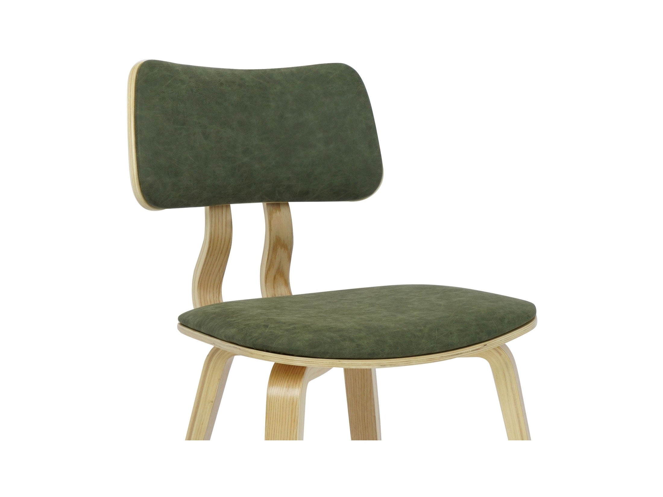 Jaguar - Curved Back Wood Dining Chair With Faux Leather Seat