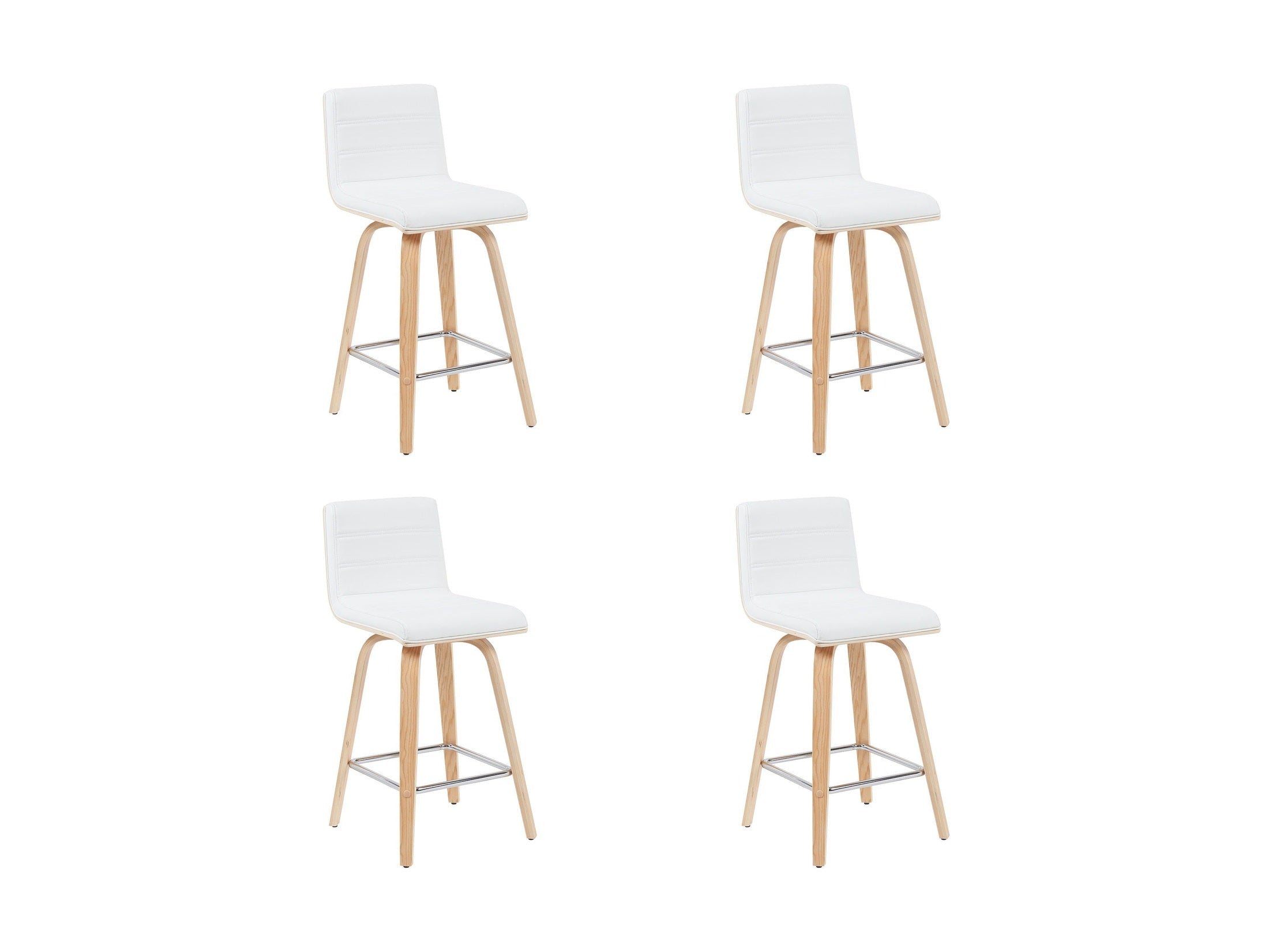 Vienna - Modern Counter Height Swivel Bar Stool - Patterned Oak Wood Frame