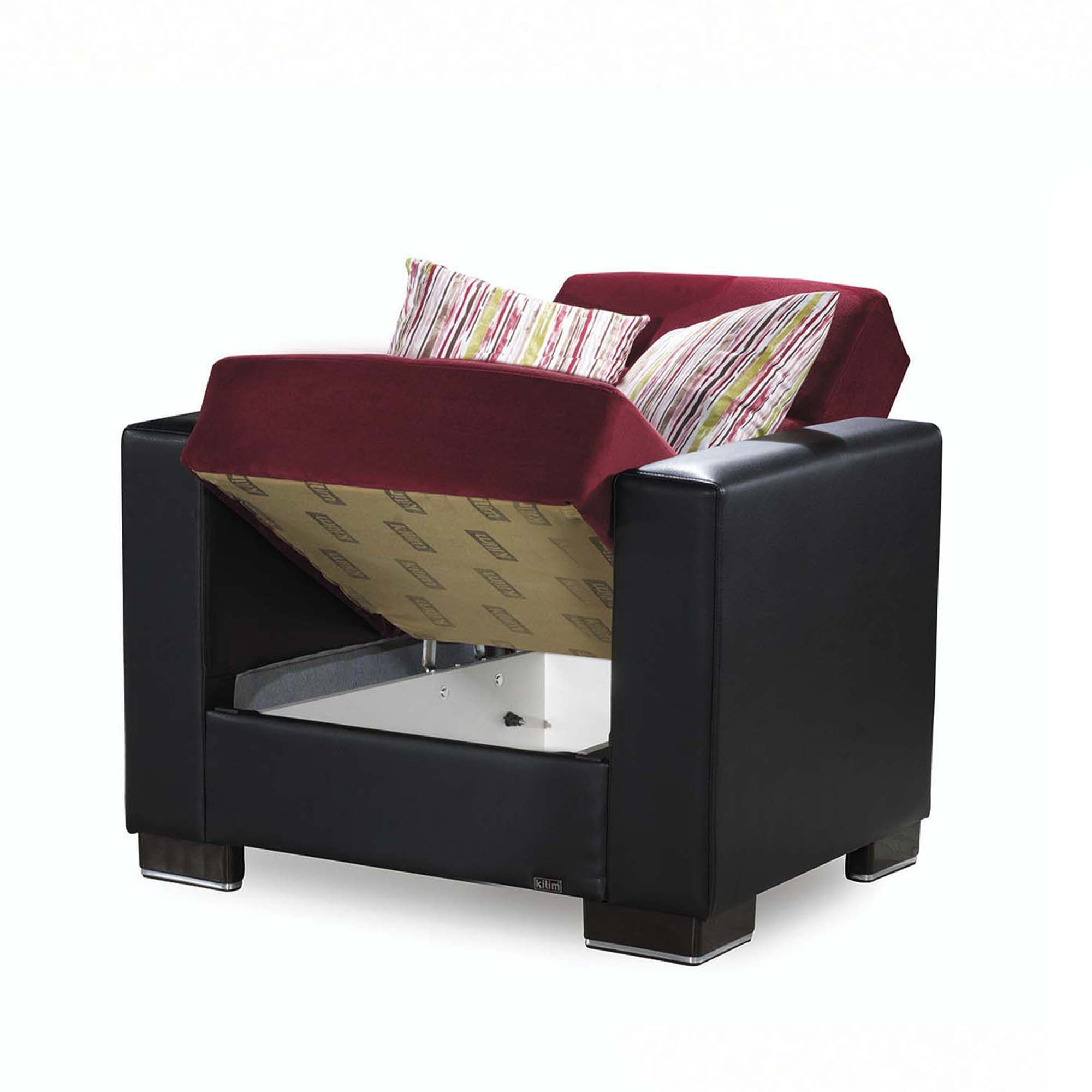 Ottomanson Armada - Upholstered Convertible Armchair With Storage - Microfiber