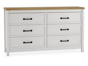 Kerisden - Six Drawer Dresser - White / Brown