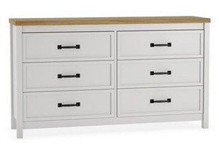 Kerisden - Six Drawer Dresser - White / Brown
