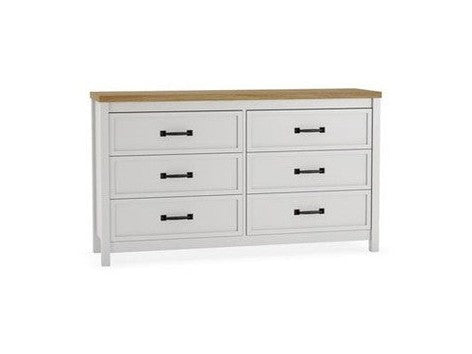 Kerisden - Six Drawer Dresser - White / Brown