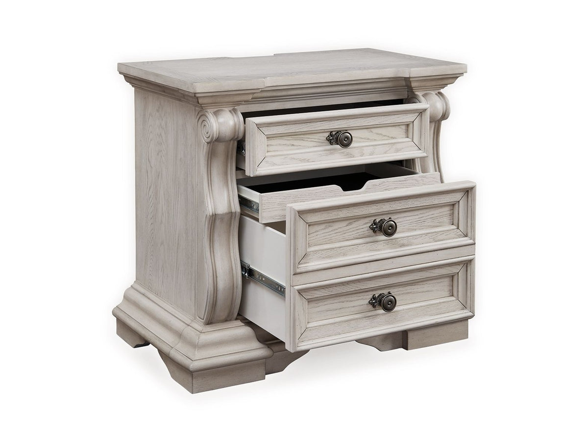 Bruchandi - Three Drawer Night Stand - Antique White