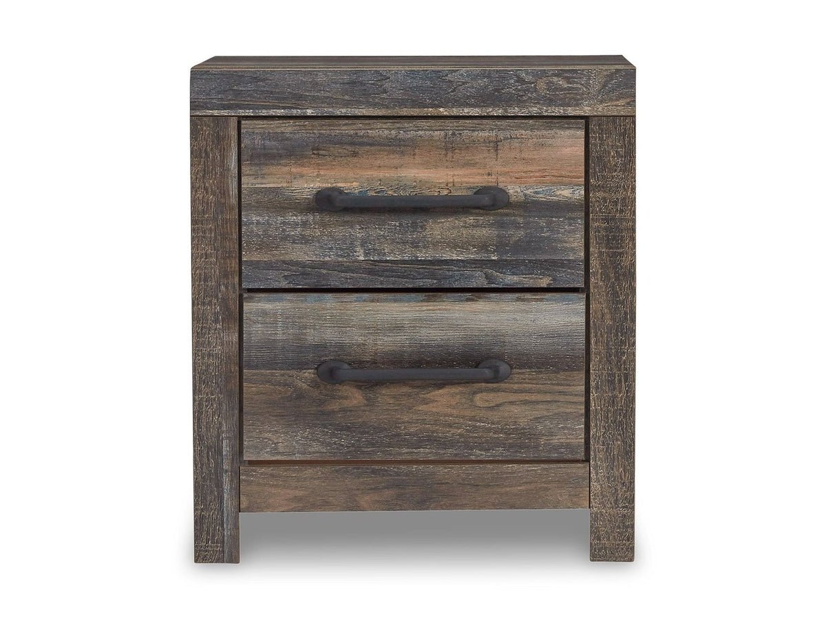 Drystan - Two Drawer Night Stand - Brown / Beige