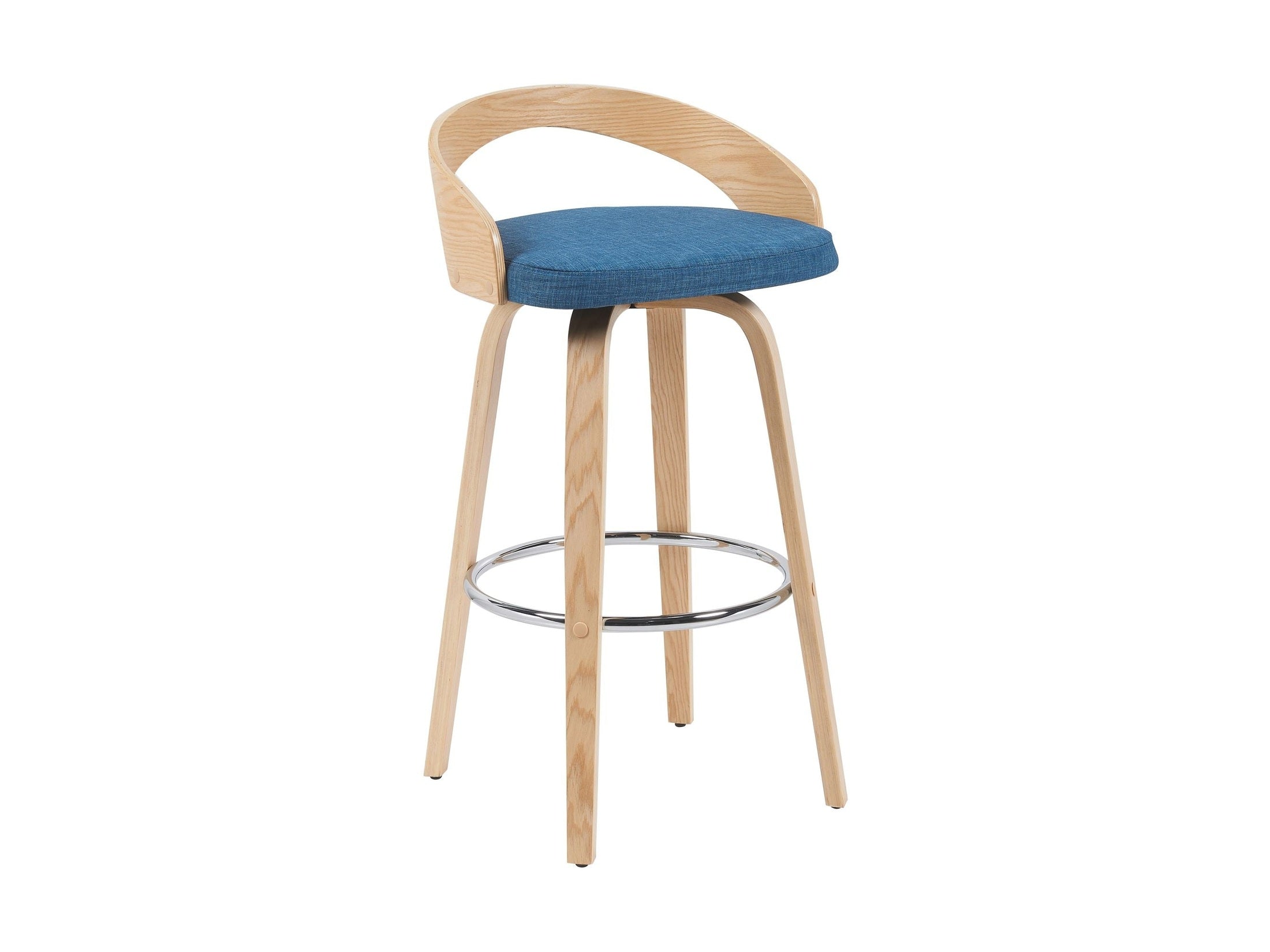 Sonia - Modern Swivel Bar Height Stool - Patterned Oak Wood Finish