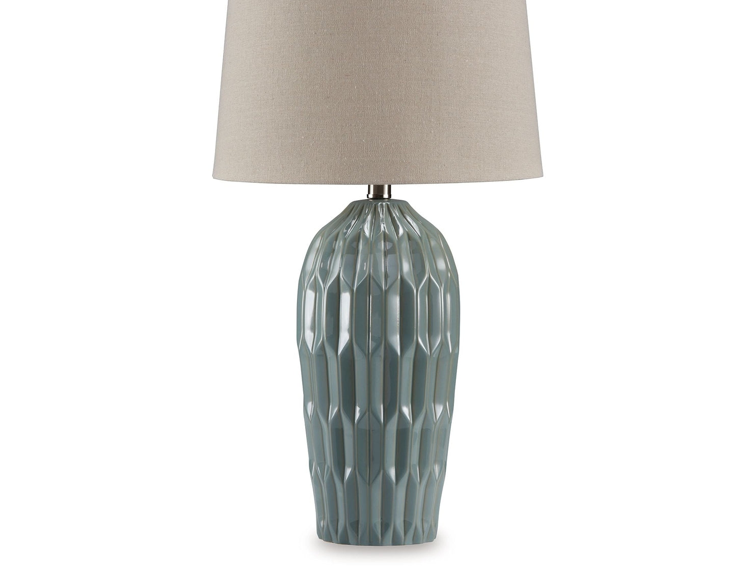 Hadbury - Ceramic Table Lamp (Set of 2) - Pale Blue / Teal