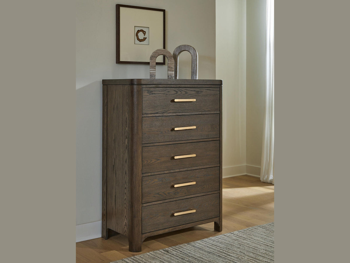 Radkin - Five Drawer Chest - Burnished Brown