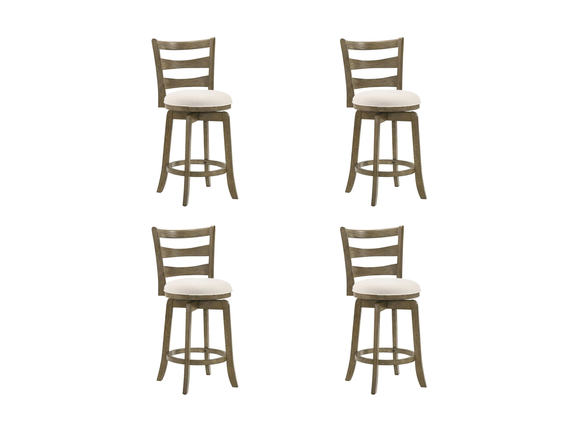 Melindra - Modern Farmhouse Swivel Wood Counter Height Kitchen Bar Stool