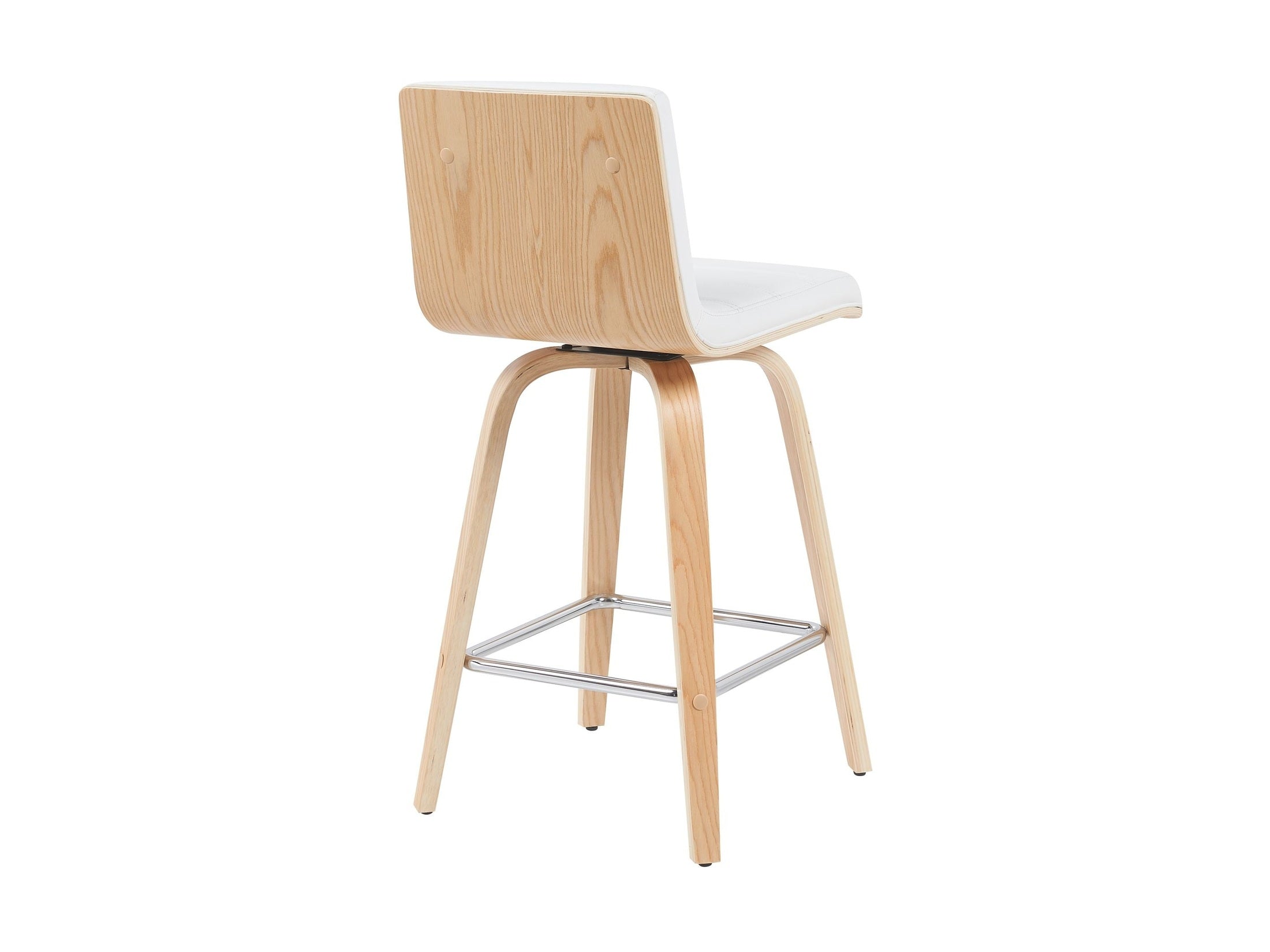 Vienna - Modern Counter Height Swivel Bar Stool - Patterned Oak Wood Frame