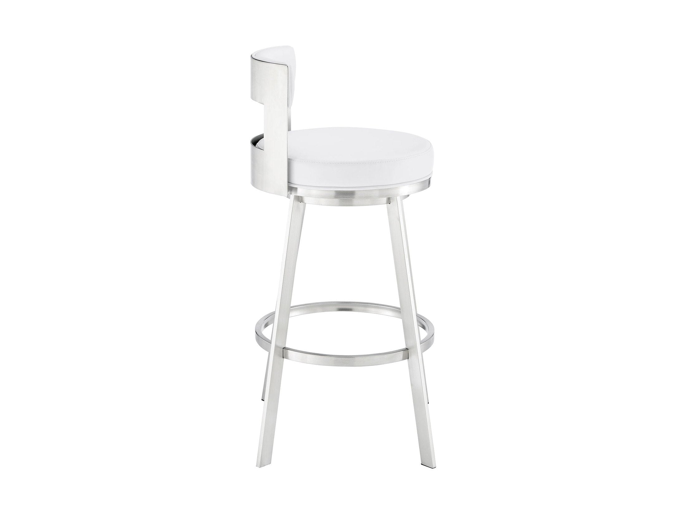 Lynof - Swivel Bar Stool - Brushed Stainless Steel Finish