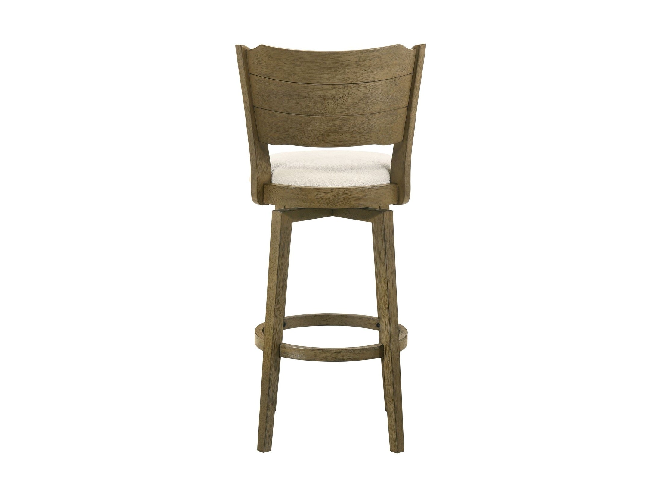 Winsley - Coastal Modern Swivel Wood Bar Height Kitchen Bar Stool
