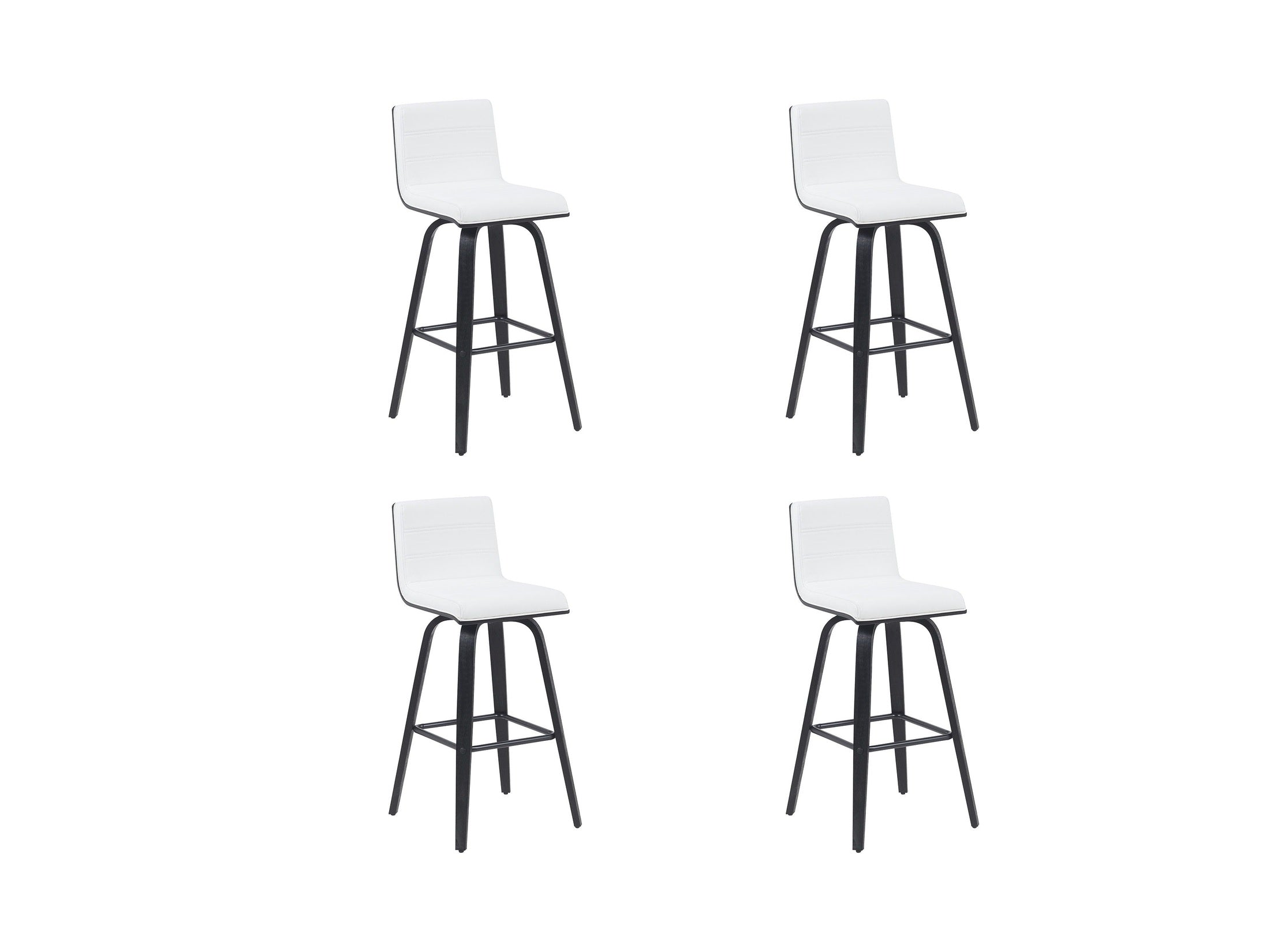Vienna - Modern Swivel Bar Height Stool - Black Brushed Wood Frame