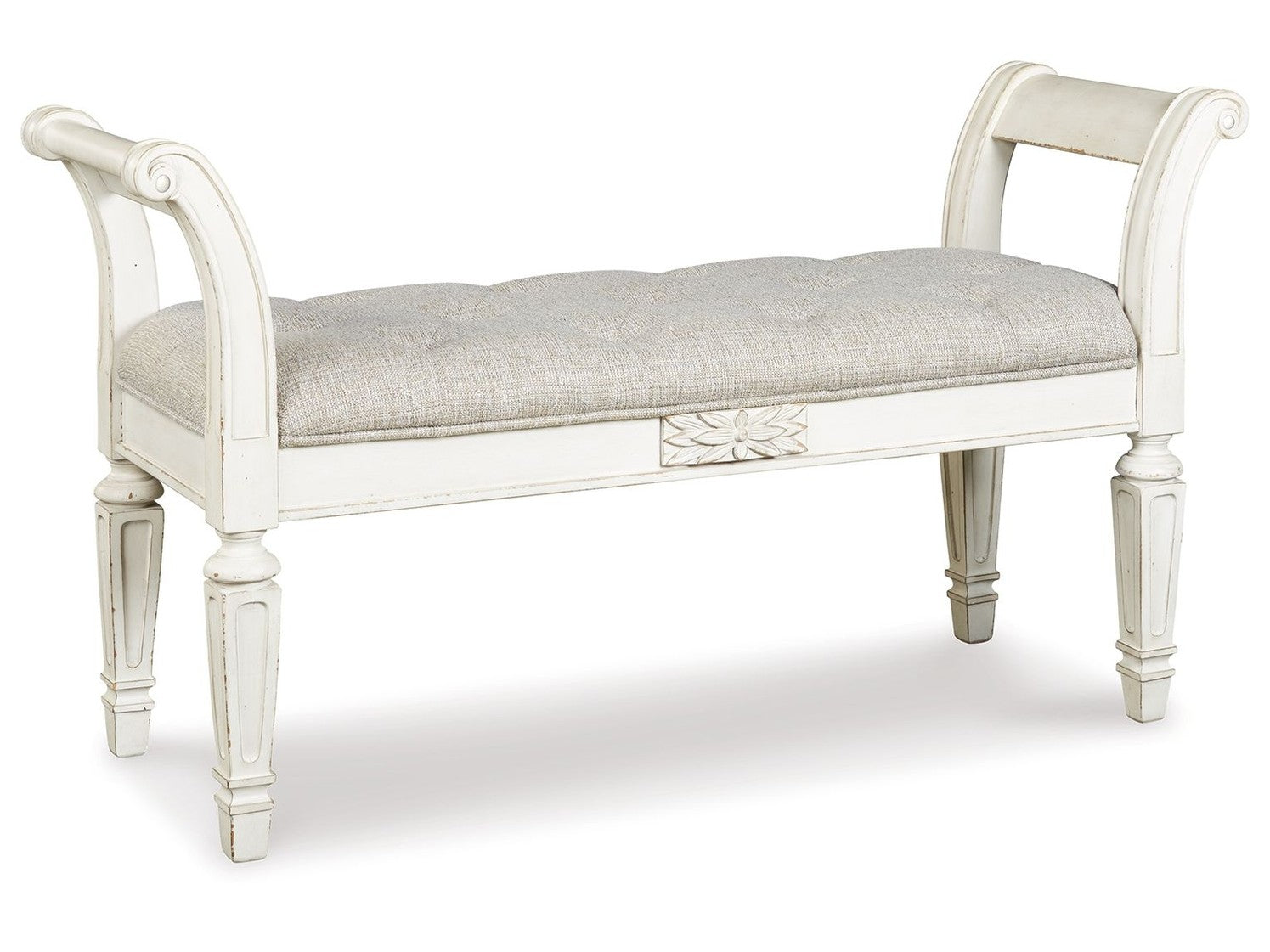 Realyn - Accent Bench - Antique White