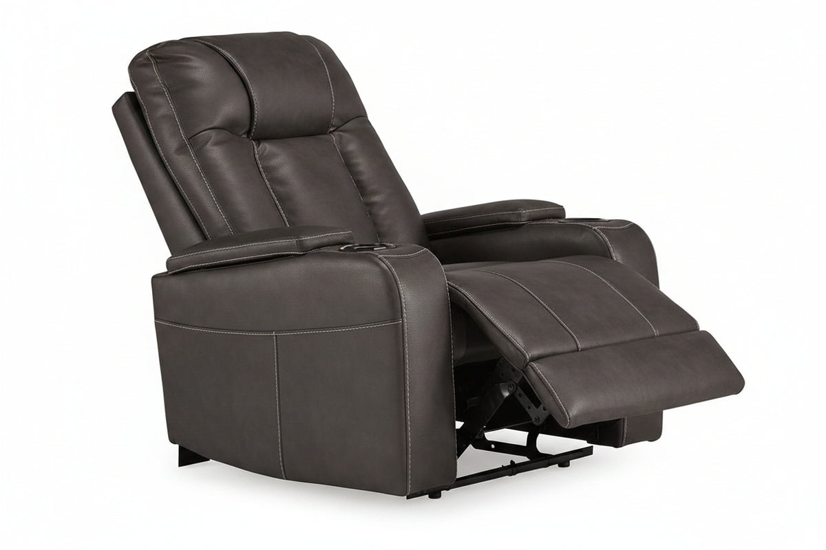 Gray recliner chair on a white background