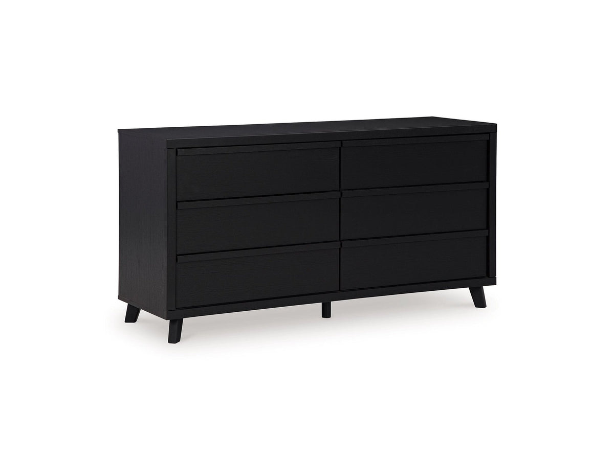 Danziar - Six Drawer Dresser - Black
