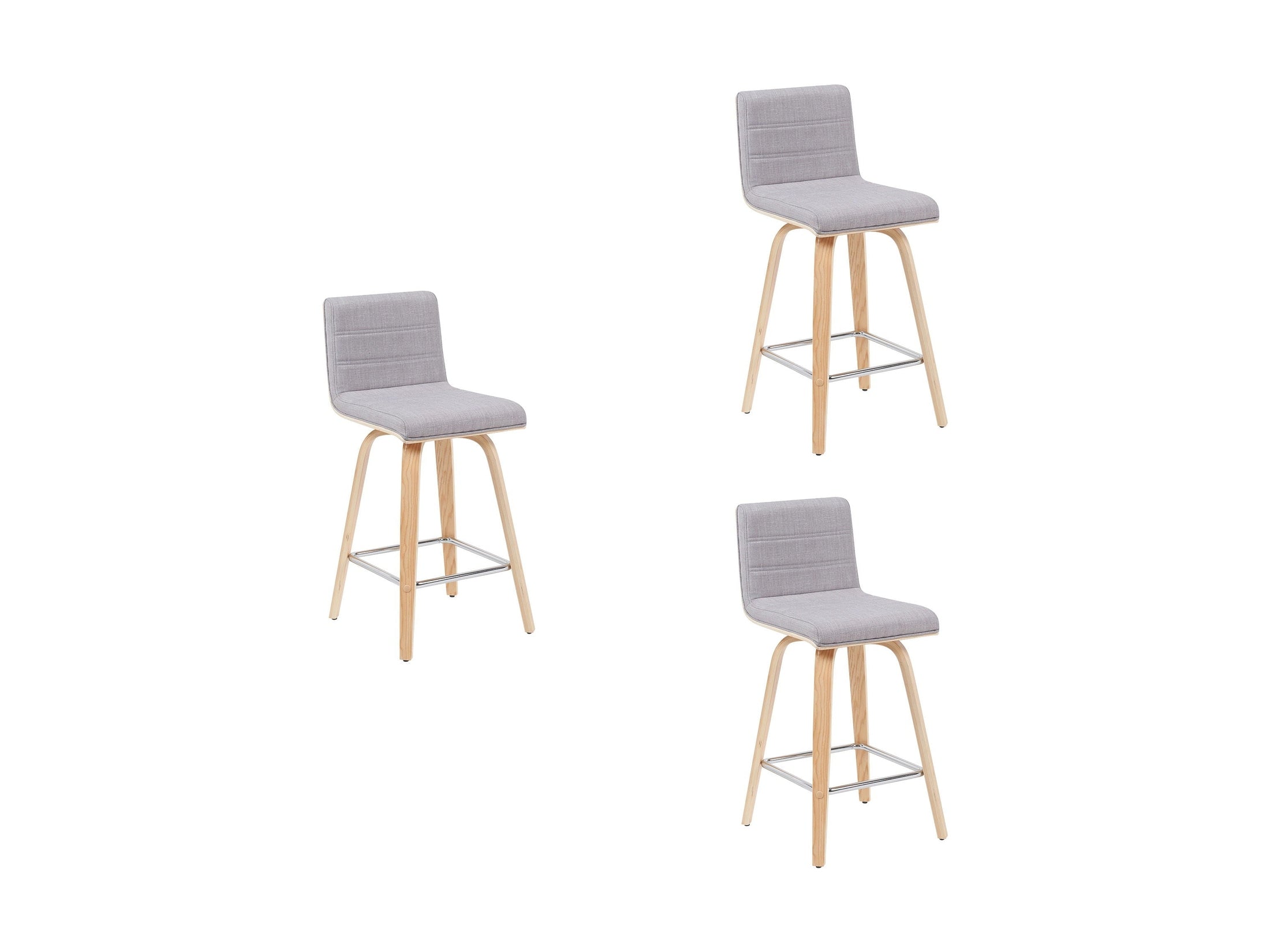 Vienna - Modern Counter Height Swivel Bar Stool - Patterned Oak Wood Frame
