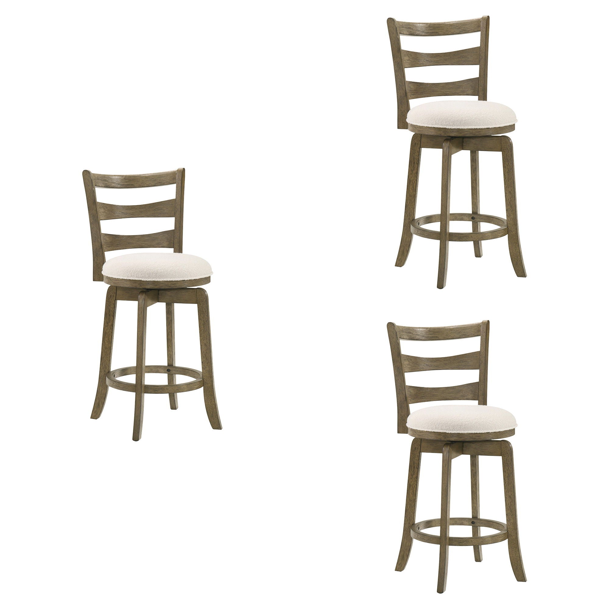 Melindra - Modern Farmhouse Swivel Wood Counter Height Kitchen Bar Stool
