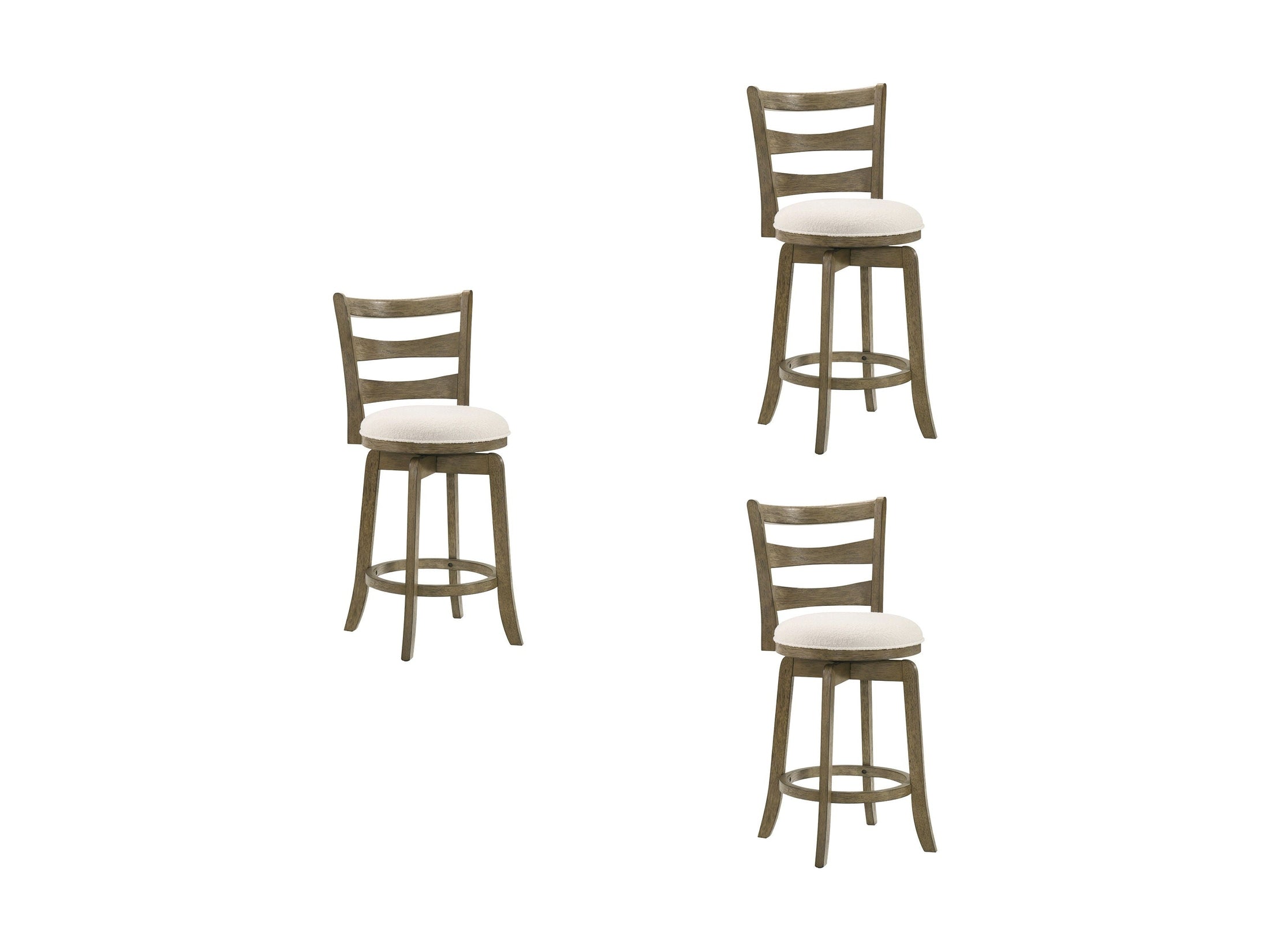 Melindra - Modern Farmhouse Swivel Wood Counter Height Kitchen Bar Stool