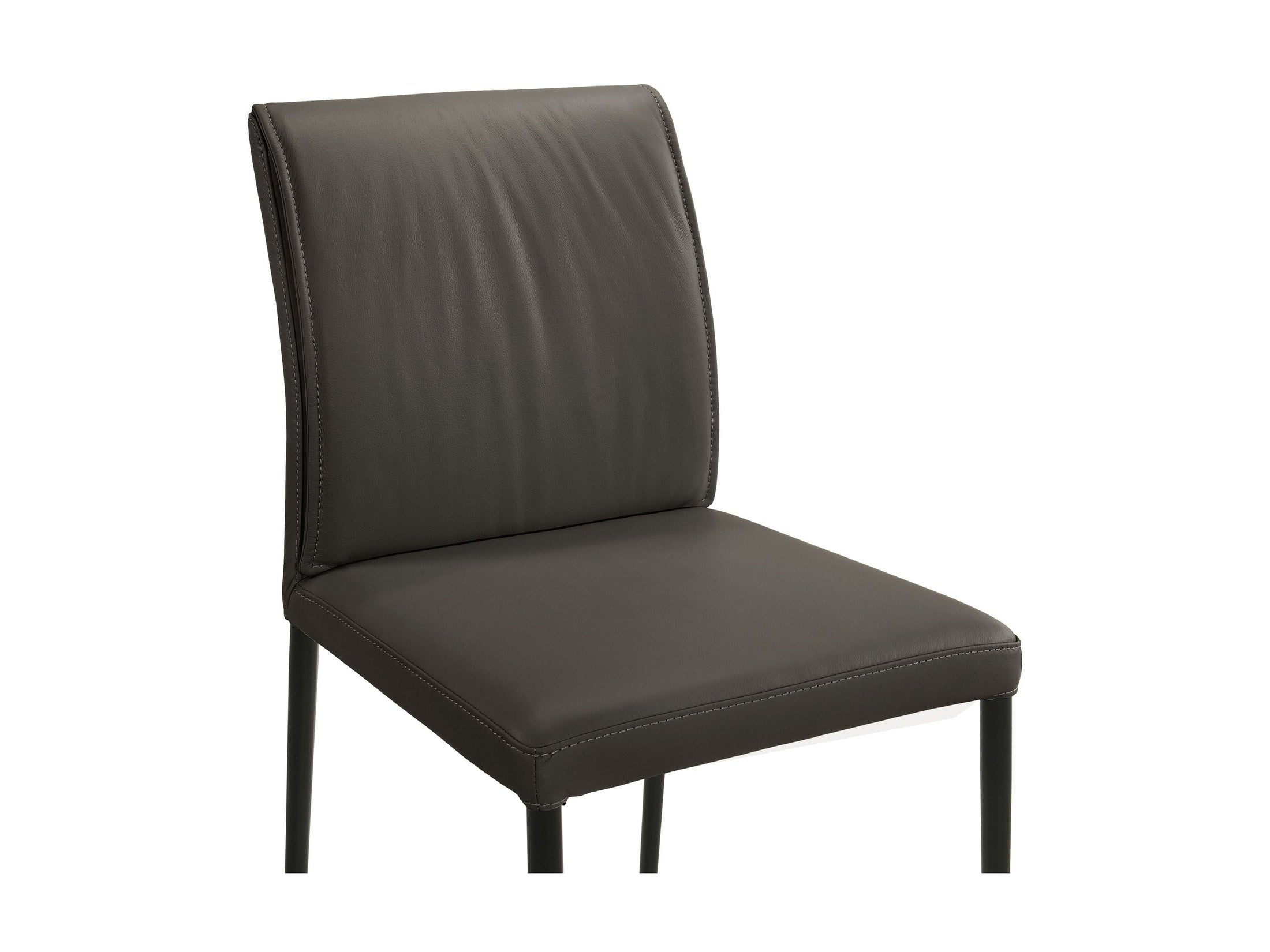 Meriam - Full Back Top Grain Leather Upholstered Metal Dining Chairs (Set of 2)