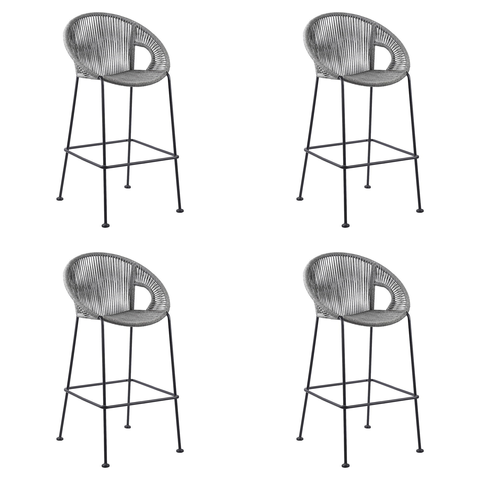 Acapulco - 30" Indoor Outdoor Steel Bar Stool With Rope Set of 2