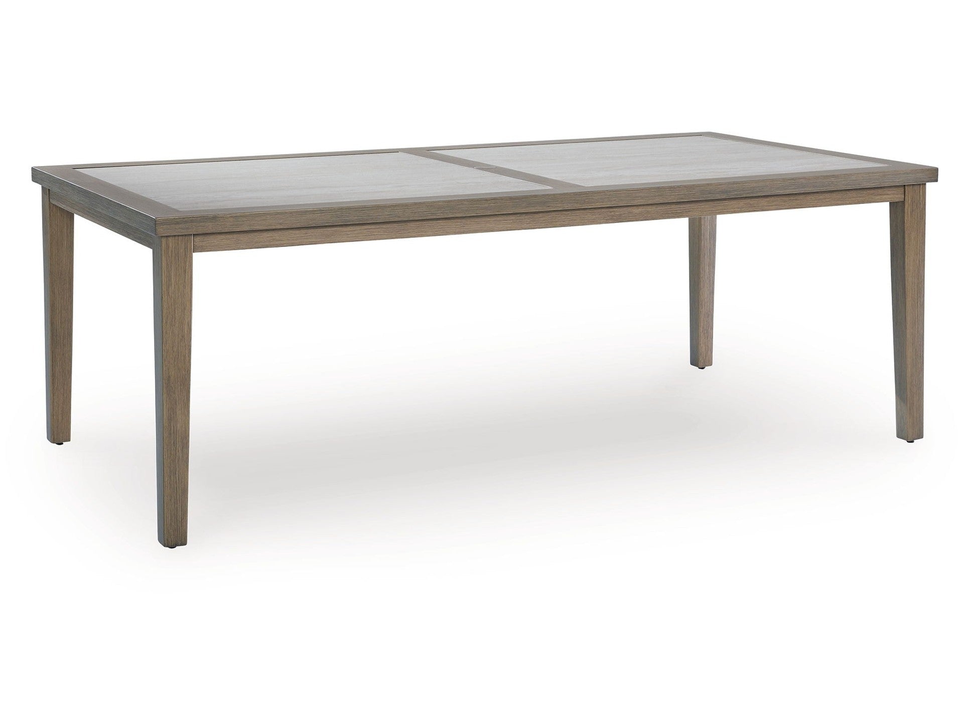 Rainier Ranch - Rectangle Dining Table With Umbrella Option - Brown / Beige