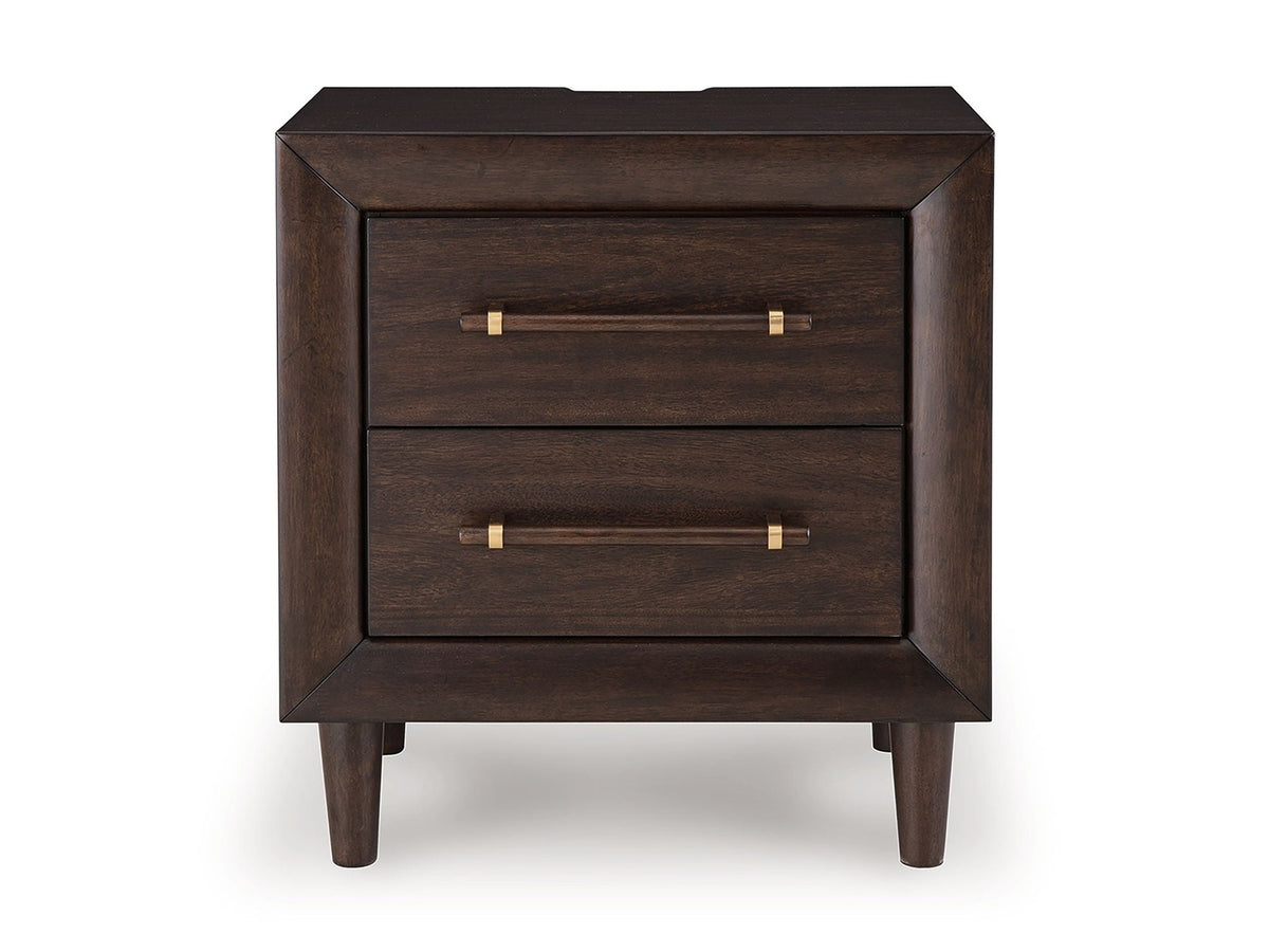 Dantenton - Two Drawer Night Stand - Merlot