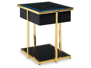 Rexwell - Accent Table With Speaker - Black / Gold Finish