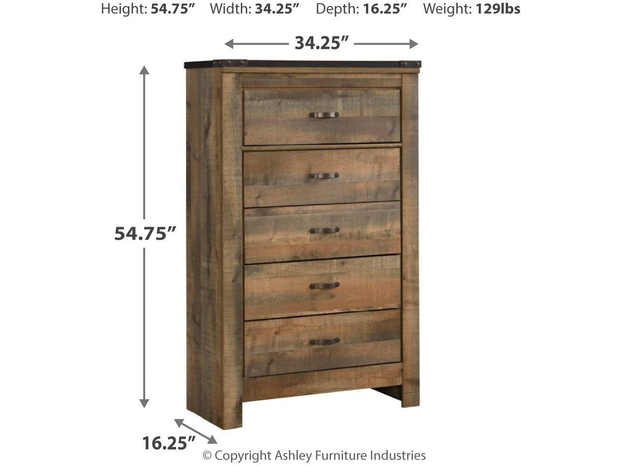 Trinell - Five Drawer Chest - Brown