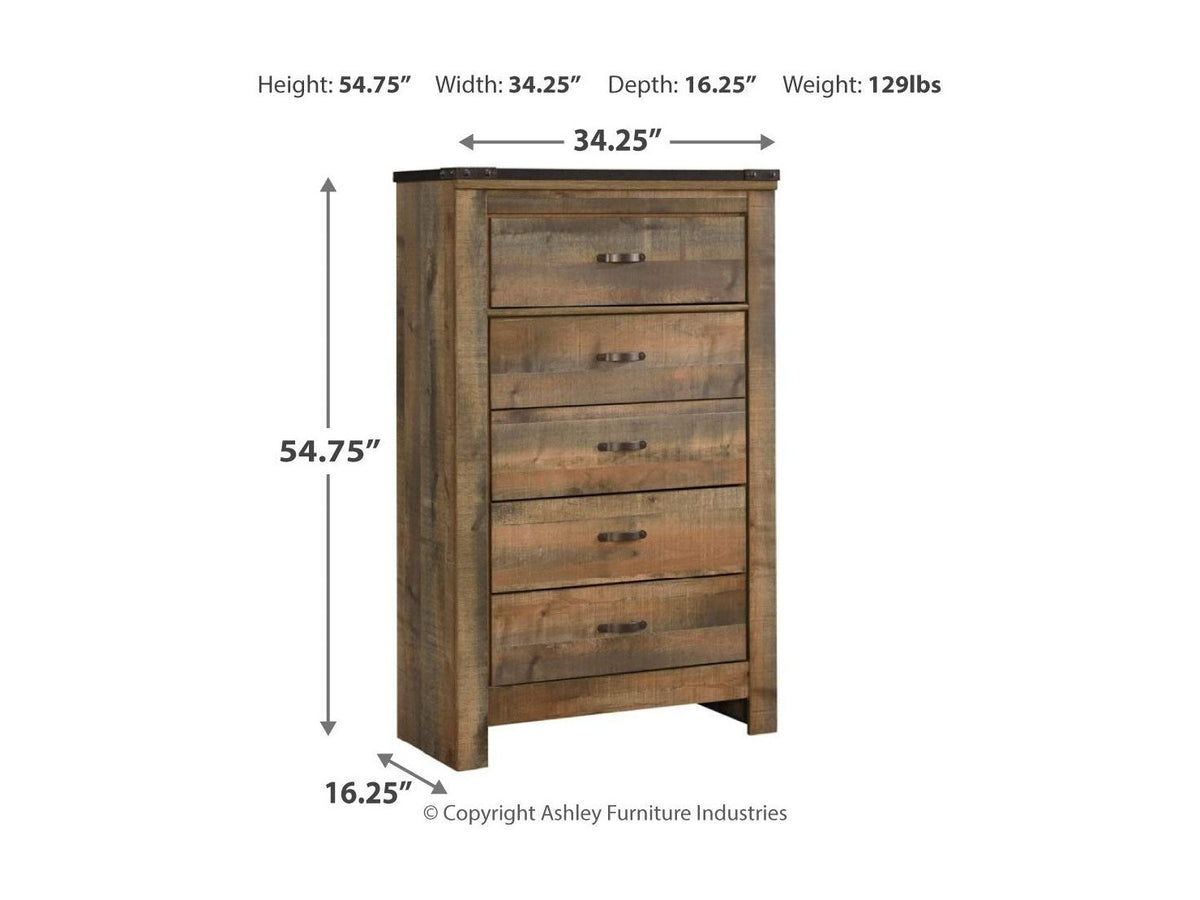 Trinell - Five Drawer Chest - Brown