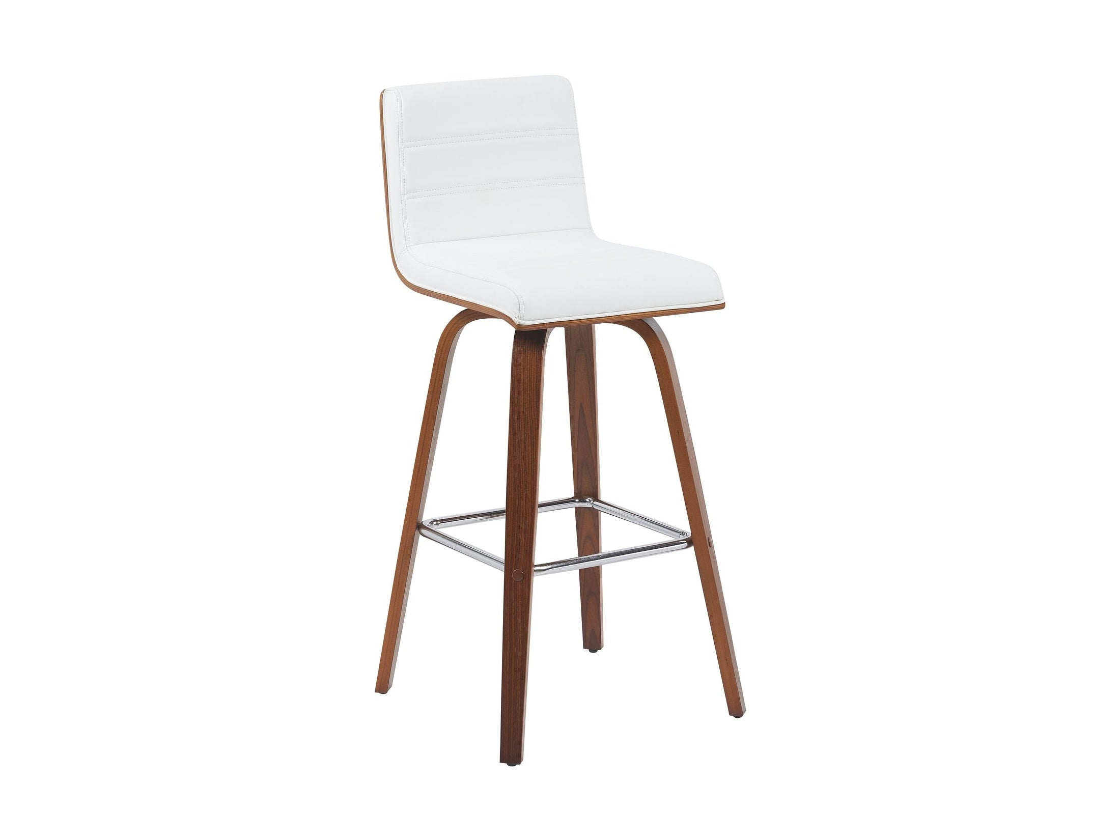 Vienna - Modern Swivel Bar Height Stool - Walnut Finished Wood Frame