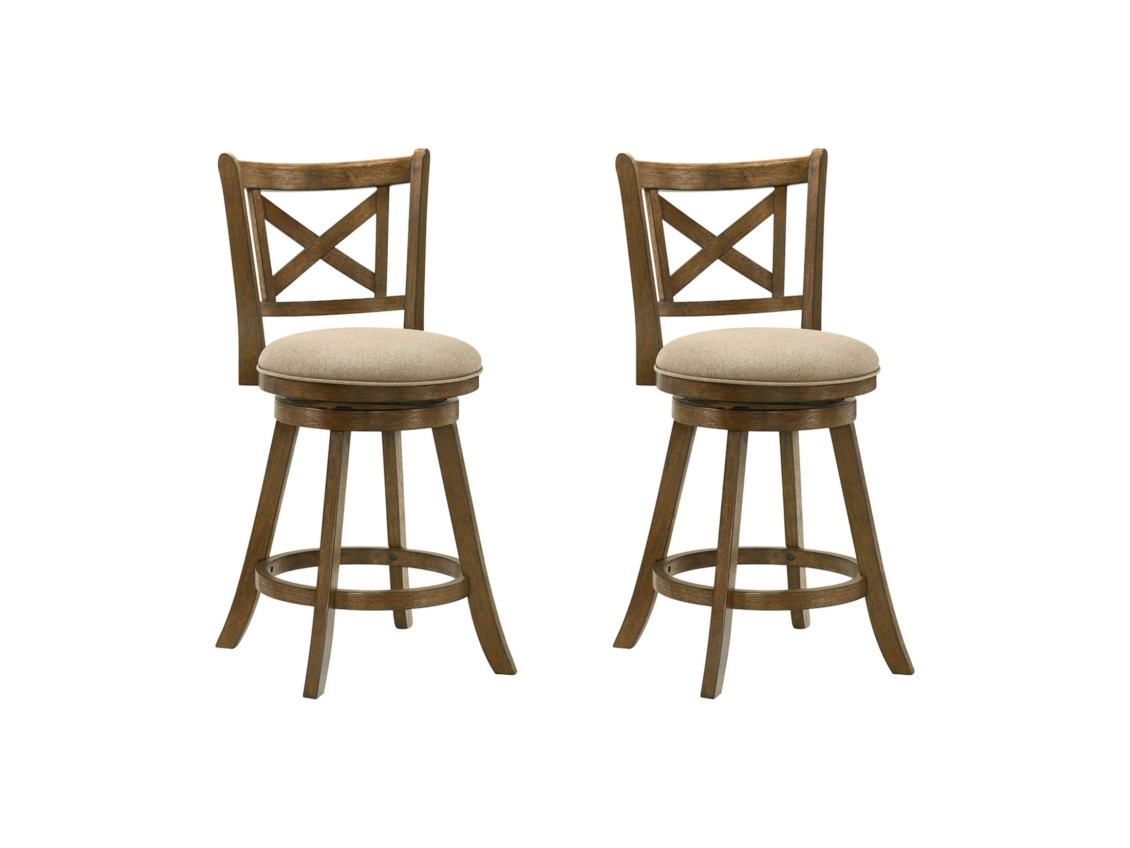 Kodi - Modern Farmhouse Swivel Wood Counter Height Kitchen Bar Stool