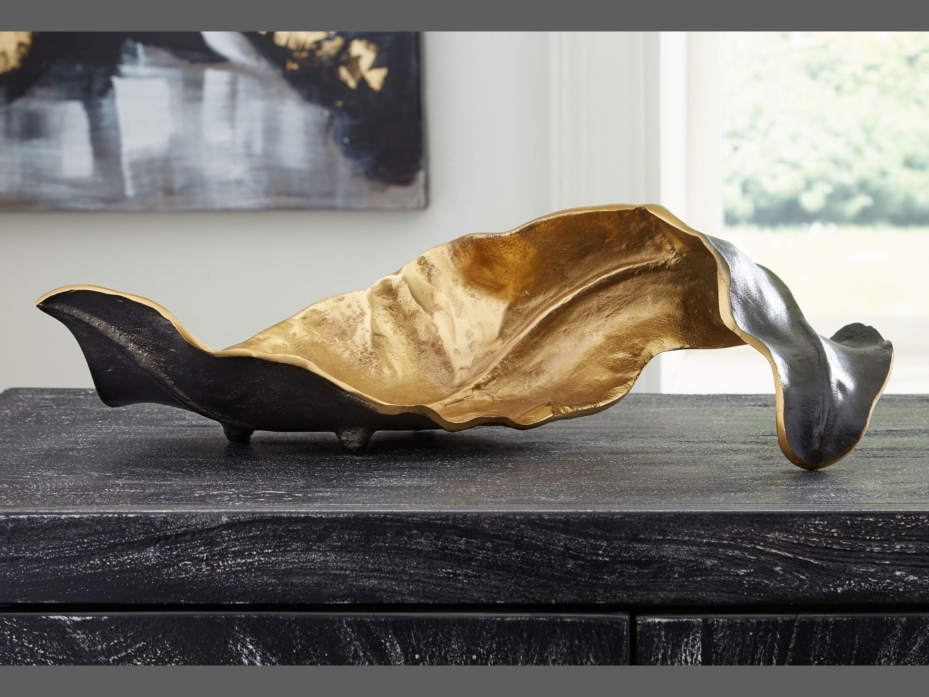 Melinda - Sculpture - Black / Gold Finish