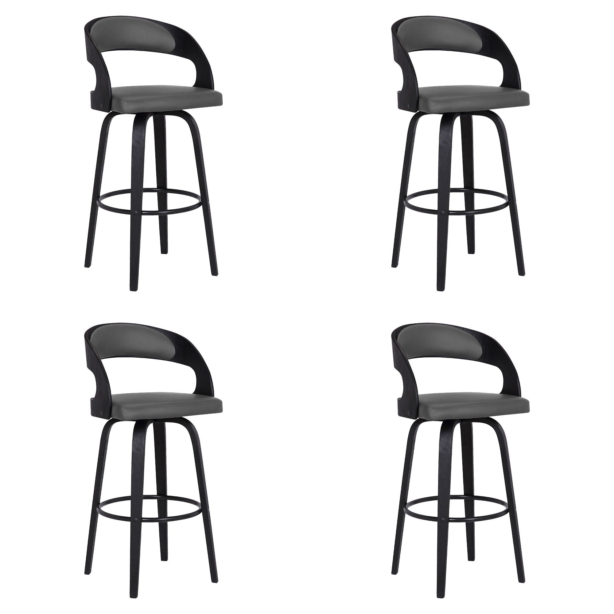 Shelly - 26" Counter Height Swivel Bar Stool With Black Frame