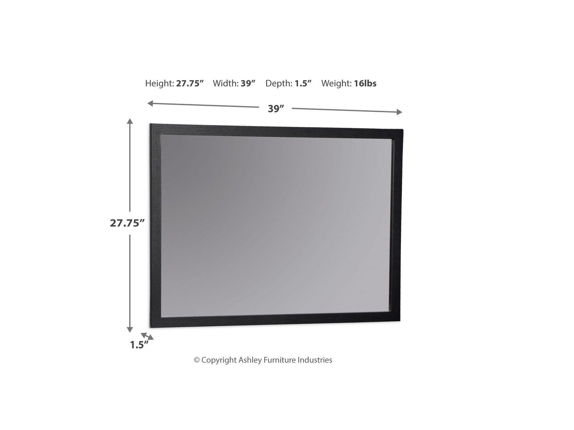 Danziar - Bedroom Mirror - Black