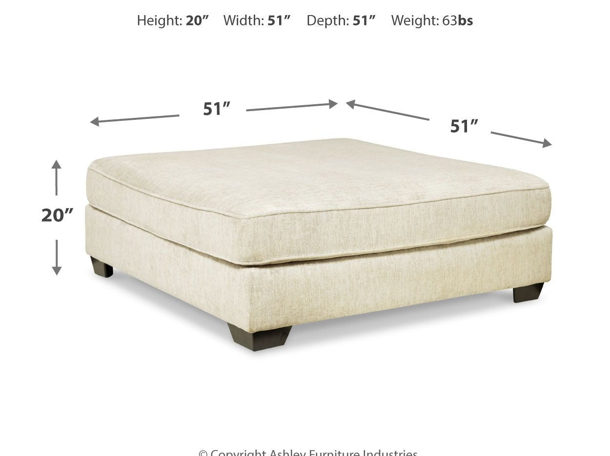Rawcliffe - Oversized Accent Ottoman - Parchment