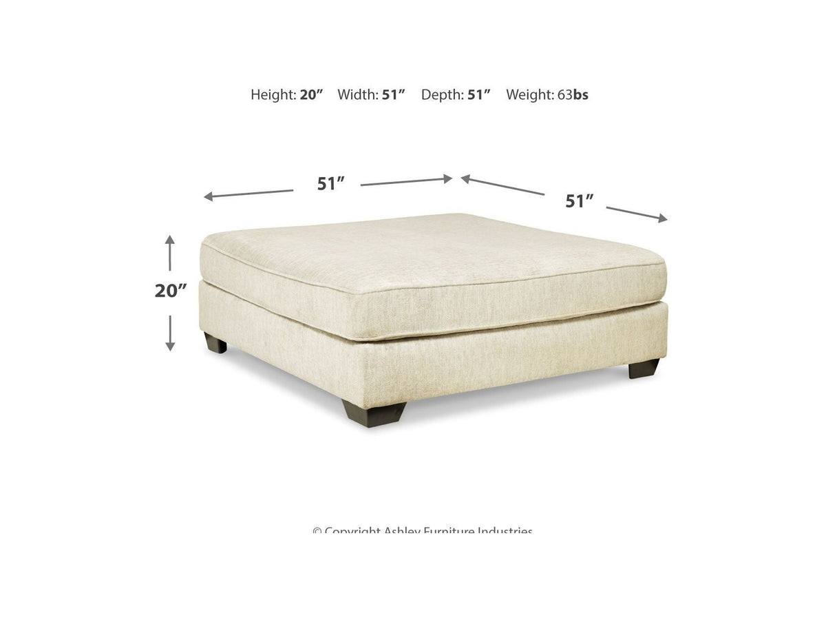 Rawcliffe - Oversized Accent Ottoman - Parchment
