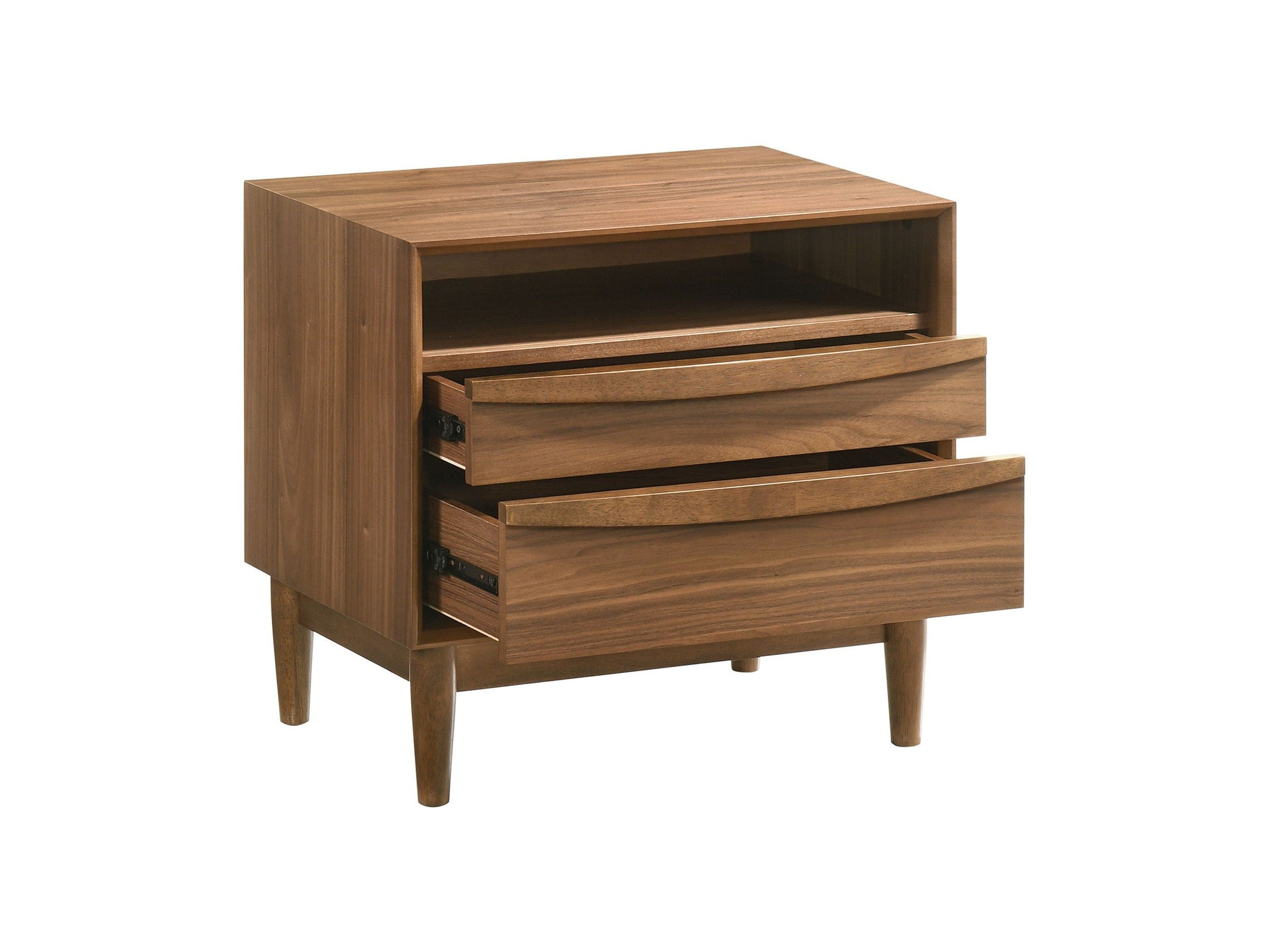 Artemio - 2 Drawer Wooden Nightstand With Shelf