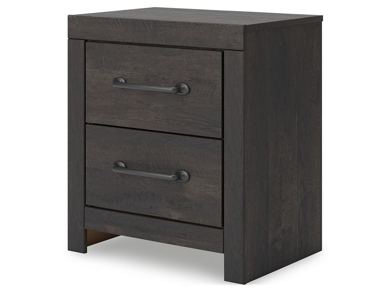 Delmorta - Two Drawer Night Stand - Dark Gray