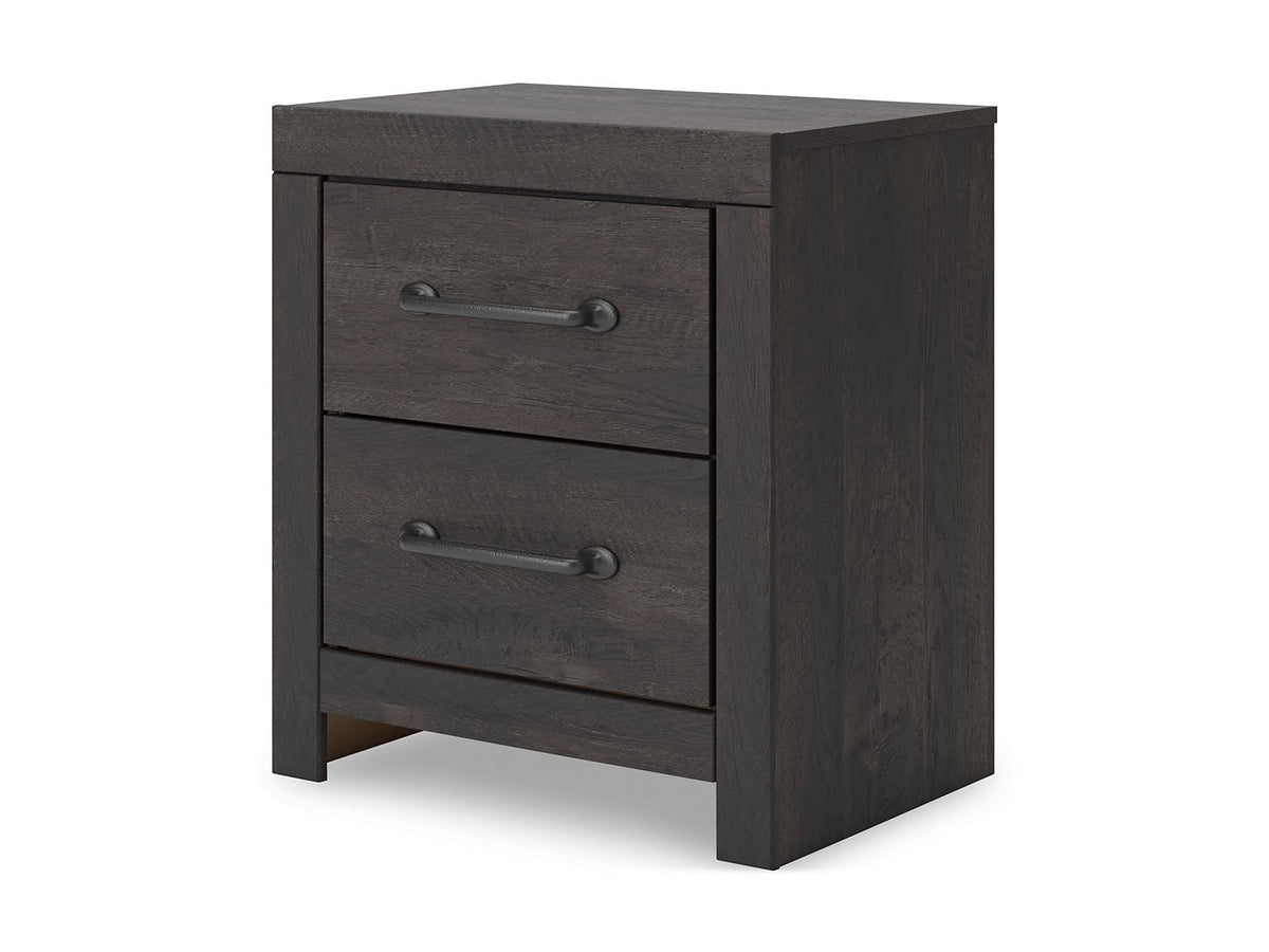 Hollivern - Two Drawer Night Stand - Dark Gray